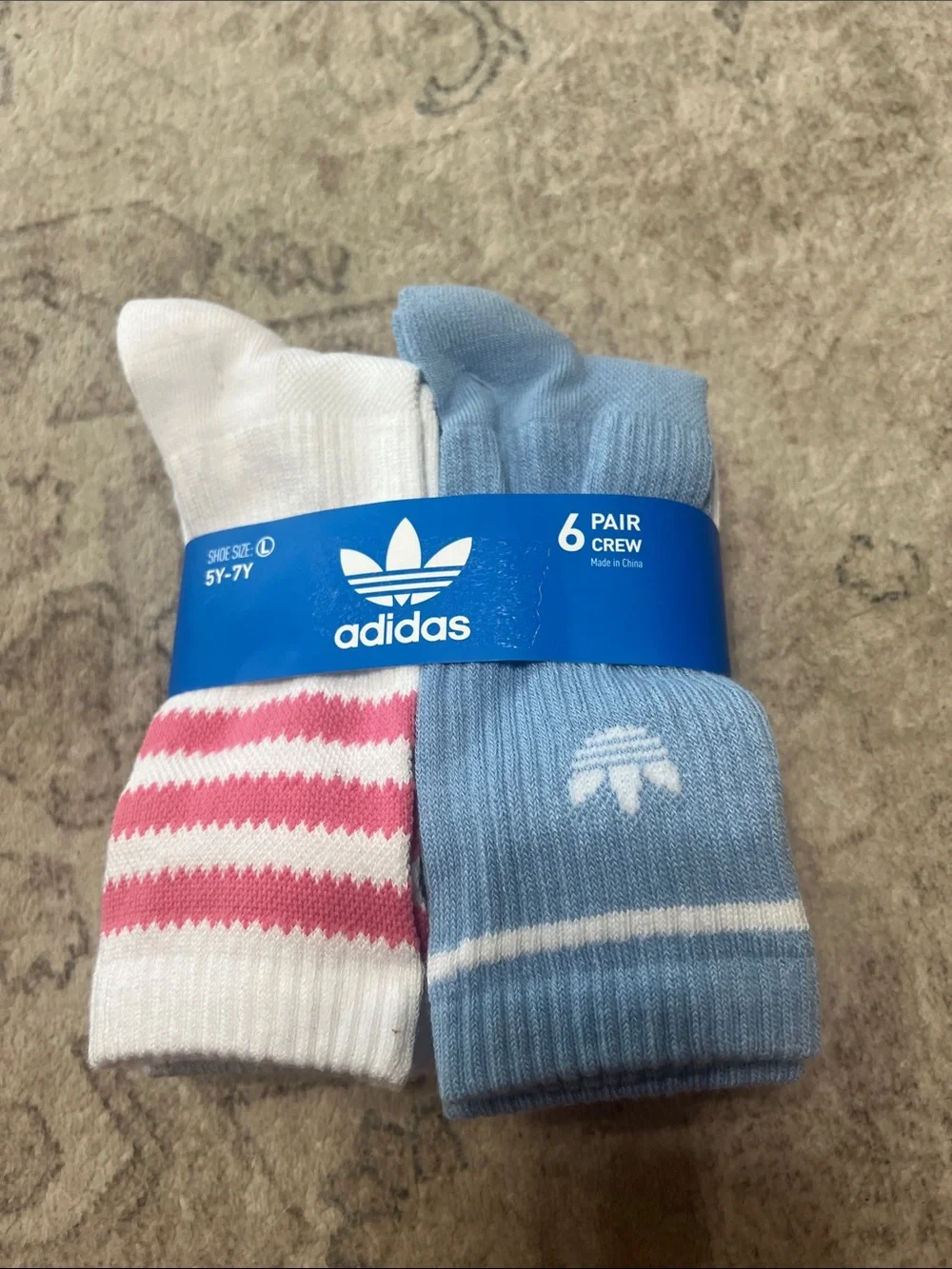YOUTH ORIGINALS REMIX 4.0 6-PACK CREW SOCKS White / Pink Fusion / Ash Blue